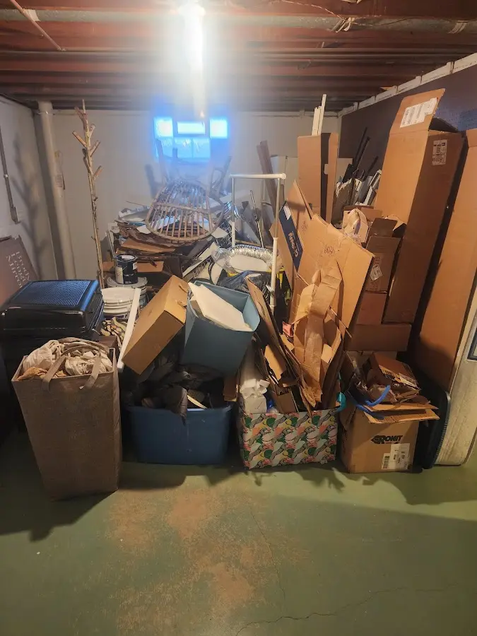 Roll-off dumpster container at job site for 6 Yard Dumpster Rental in Wilmington